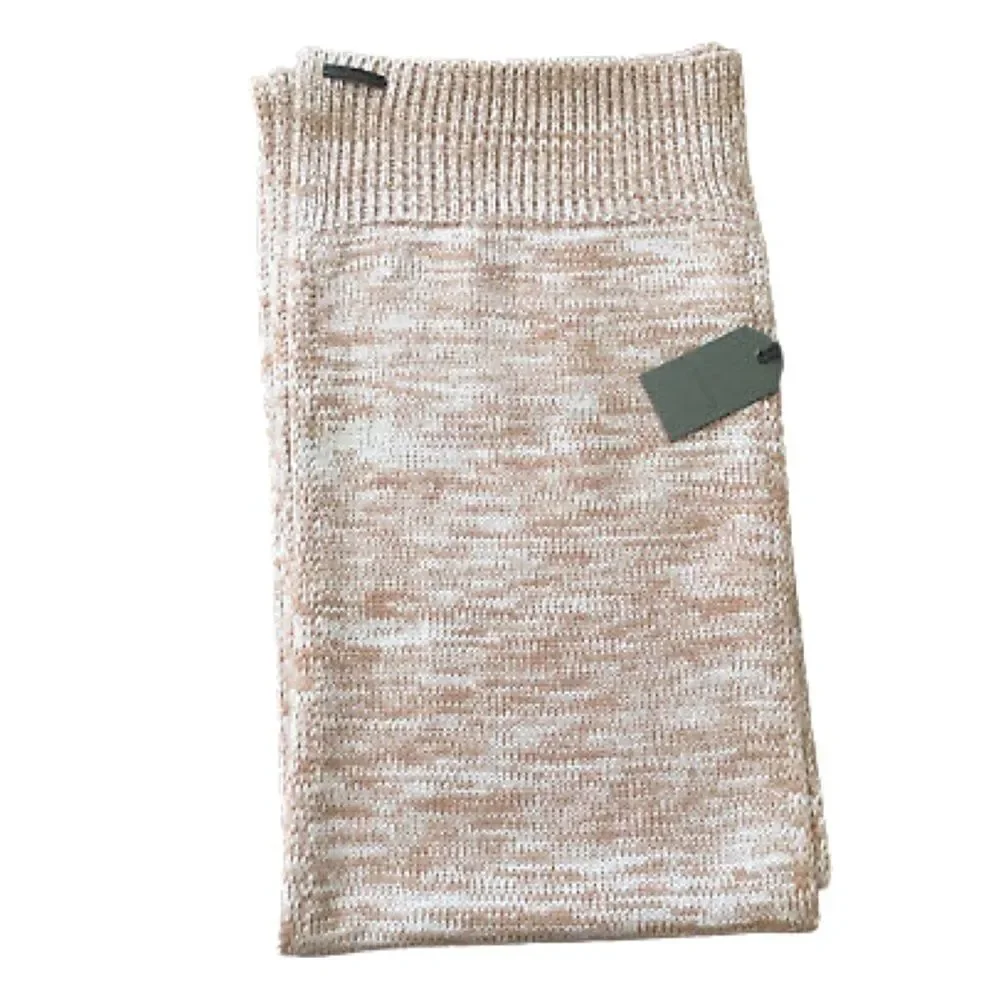 All Saints Marled Ribbed Almond Brown Scarf Wool NWT